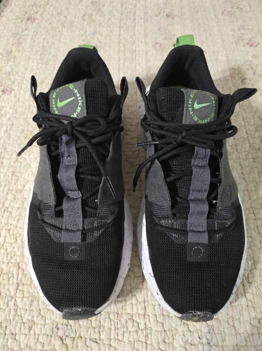 Nike Crater Impact Women’s Size 8 Black Green Sustainable Sneakers